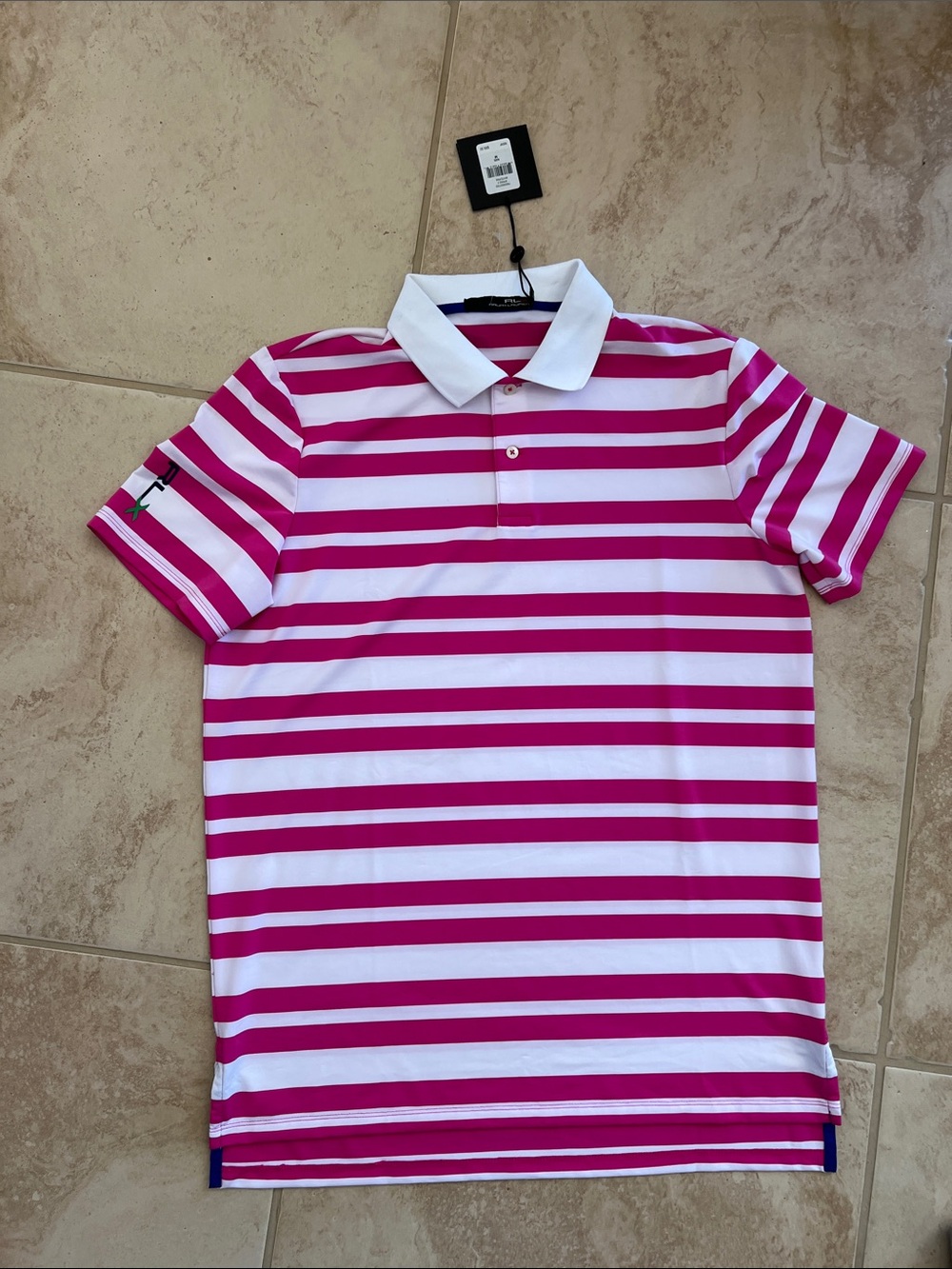 Ralph Lauren Pink & White Striped Polo Shirt